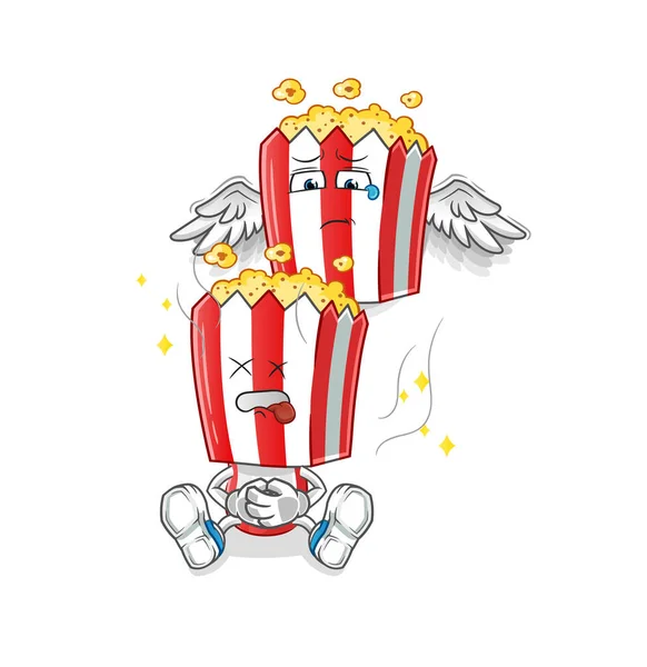 Popcorn Hoofd Cartoon Geest Verlaat Het Lichaam Mascotte Cartoon Vector — Stockvector