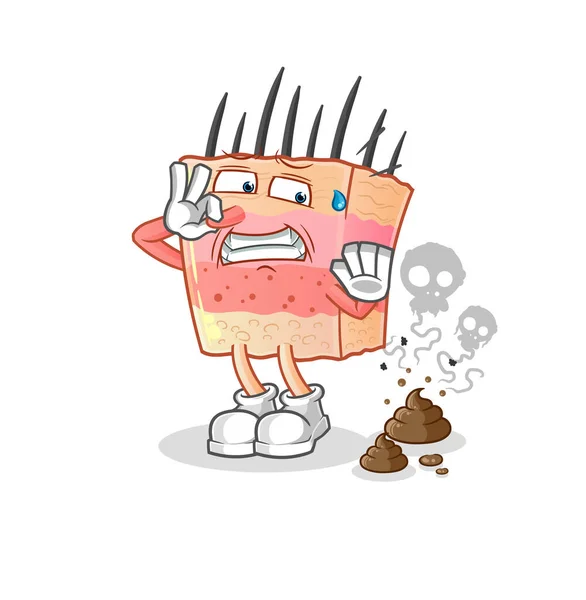 Skin Structure Stinky Waste Illustration Character Vector — Vector de stock
