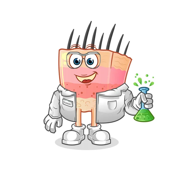 Skin Structure Scientist Character Cartoon Mascot Vector — Image vectorielle