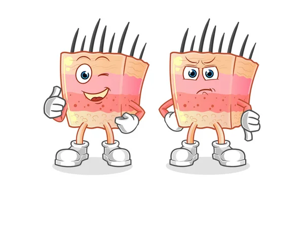 Skin Structure Thumbs Thumbs Cartoon Mascot Vector — Stock Vector