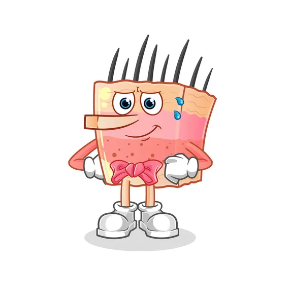 Skin Structure Lie Pinocchio Character Cartoon Mascot Vector — Stockvektor