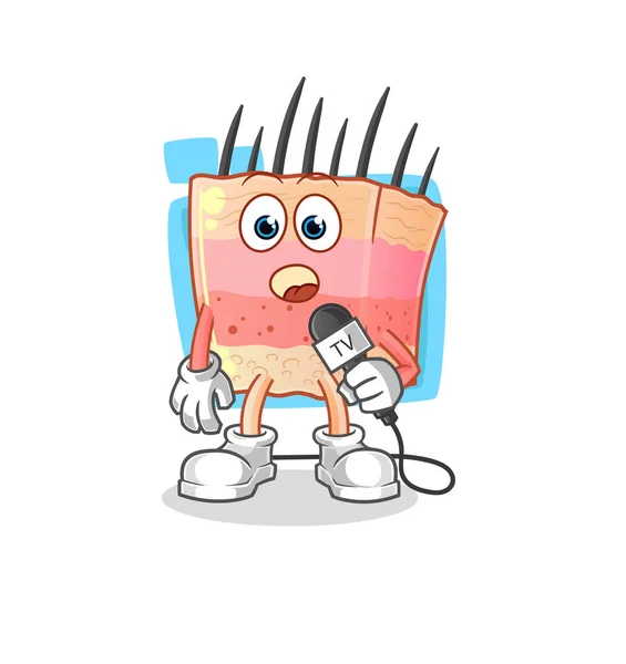 Skin Structure Reporter Cartoon Cartoon Mascot Vector — Stock Vector