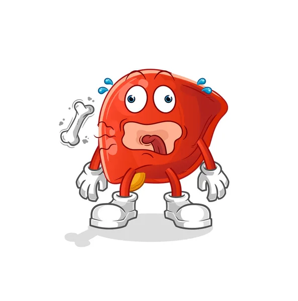 Liver Burp Mascot Cartoon Vector — Stok Vektör