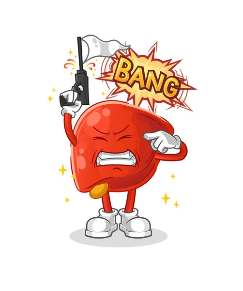 Liver Warning Shot Mascot Cartoon Vector — 图库矢量图片