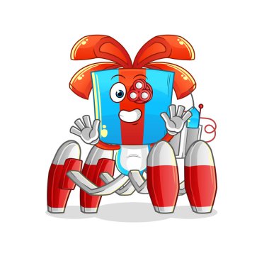 gift head cartoon future robot vector. cartoon character