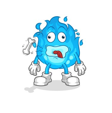 blue fire burp mascot. cartoon vector
