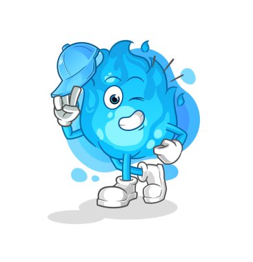 blue fire young boy character cartoon