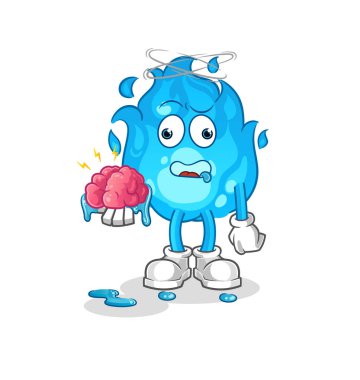 blue fire no brain vector. cartoon character