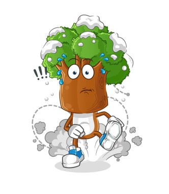 Ağaç kafalı karikatür çizimi. karakter vektörü