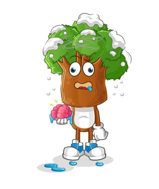 Ağaç kafalı karikatür, beyin taşıyıcı değil. çizgi film karakteri