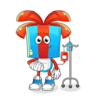 IV Illustrasyon 'da hediye kafa karikatürü hastalandı. karakter vektörü