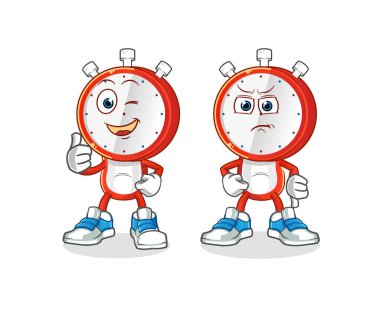 Çalar saat başlıklı çizgi film çizgi filmi onayladı ve onayladı. çizgi film vektörü