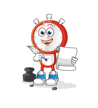 Çalar saat, çizgi film senaristi vektörü. çizgi film karakteri