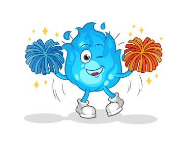 Mavi ateş amigo kız çizgi filmi. çizgi film maskotu vektörü