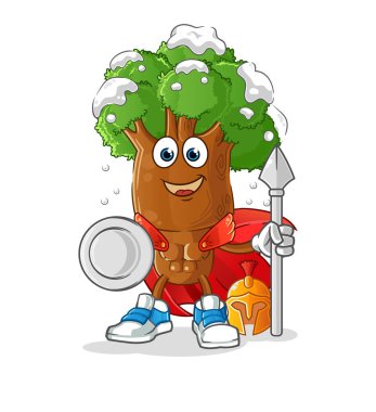 Ağaç başlı karikatür karakteri. maskot vektörü