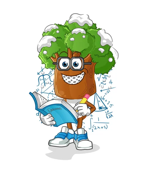 Tree Head Cartoon Geek Cartoon Mascot Vector — Stock Vector