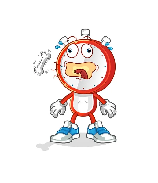 Alarm Clock Head Cartoon Burp Mascot Cartoon Vector — Stok Vektör