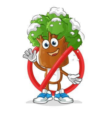 Ağaç başı çizgi film yasağı. çizgi film vektör maskotu