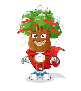 Ağaç başı çizgi filmi Drakula illüstrasyonu. karakter vektörü