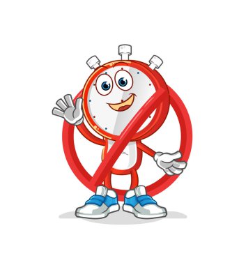 Çalar saat karikatür yasağı. çizgi film vektör maskotu