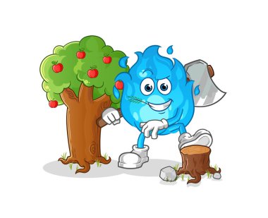 Mavi ateş Marangoz çizimi. karakter vektörü