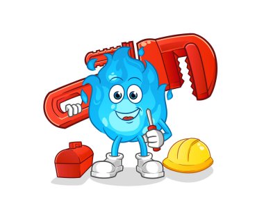 Mavi yangın muslukçusu çizgi filmi. çizgi film maskotu vektörü