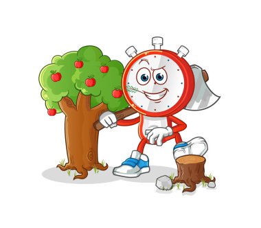 Çalar saat kafalı Carpenter çizimi. karakter vektörü