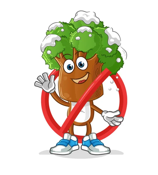 Ağaç başı çizgi film yasağı. çizgi film vektör maskotu