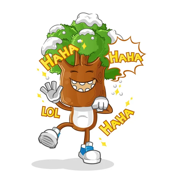 Tree Head Cartoon Laugh Out Loud Character Cartoon Vector — Stock Vector