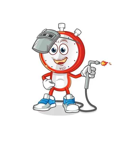 Chef alarm clock character cartoon Royalty Free Vector Image