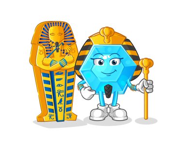 Diamond ancient egypt cartoon. cartoon mascot vecto
