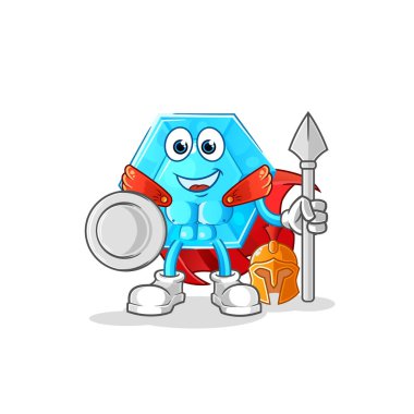 Diamond spartan character. cartoon mascot vecto