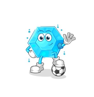 Diamond playing soccer illustration. character vecto