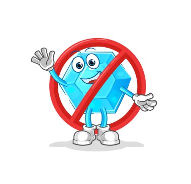 say no to Diamond mascot. cartoon vecto