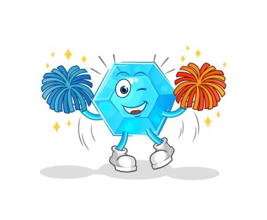 Diamond cheerleader cartoon. cartoon mascot vecto