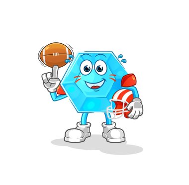 Diamond playing rugby character. cartoon mascot vecto