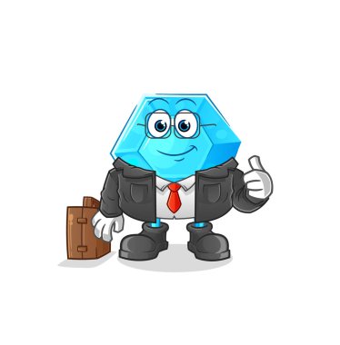 Diamond office worker mascot. cartoon vecto