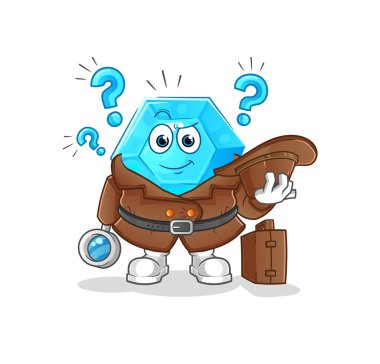 Diamond detective vector. cartoon characte