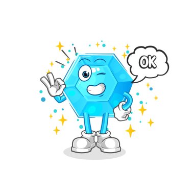Diamond agree mascot. cartoon vecto