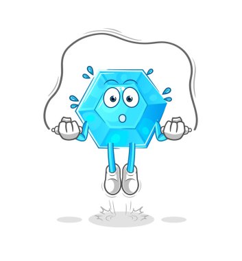 Diamond jump rope exercise. character vecto