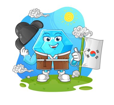 Diamond korean culture vector. cartoon characte