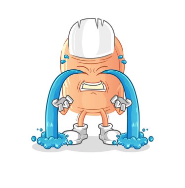 finger crying illustration. character vecto