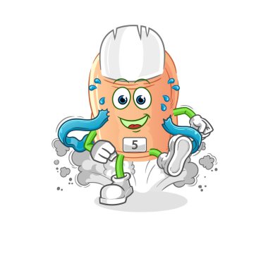 finger runner character. cartoon mascot vecto