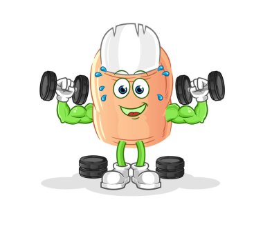 finger weight training illustration. character vecto