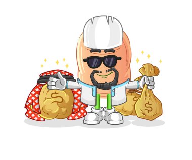 finger rich arabian mascot. cartoon vecto