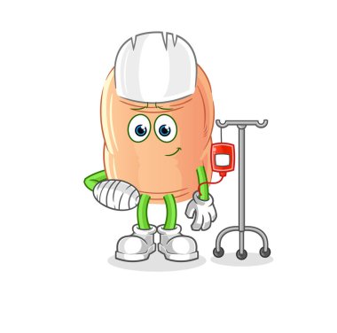 finger sick in IV illustration. character vecto