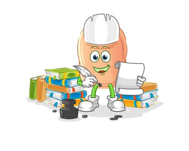 finger writer vector. cartoon characte