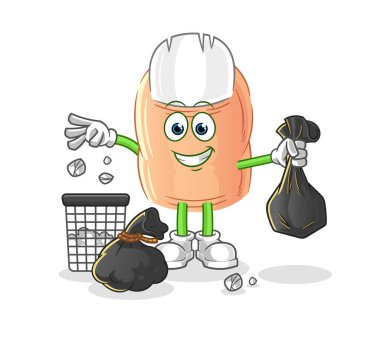 finger Throw garbage mascot. cartoon vecto