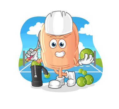 finger plays tennis illustration. character vecto