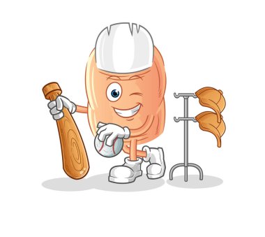 finger playing baseball mascot. cartoon vecto
